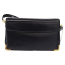 Christian Dior Shoulder Bag Leather Navy Gold Auth BA8402-2
