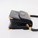 Christian Dior Shoulder Bag Leather Navy Gold Auth BA8402-3