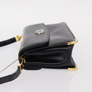 Christian Dior Shoulder Bag Leather Navy Gold Auth BA8402-4