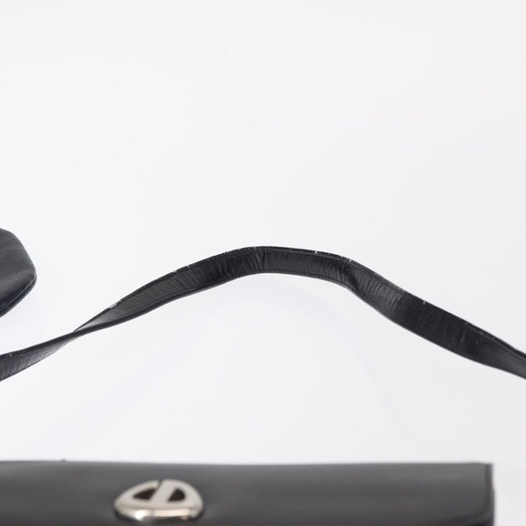 Christian Dior Shoulder Bag Leather Navy Gold Auth BA8402