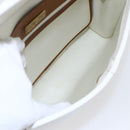 Christian Dior Shoulder Bag Leather White Gold Auth BA8403-12