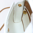 Christian Dior Shoulder Bag Leather White Gold Auth BA8403-19