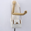 Christian Dior Shoulder Bag Leather White Gold Auth BA8403-21