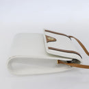 Christian Dior Shoulder Bag Leather White Gold Auth BA8403-4