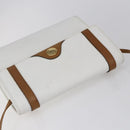 Christian Dior Shoulder Bag Leather White Gold Auth BA8403-6