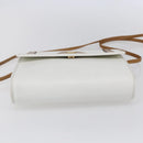 Christian Dior Shoulder Bag Leather White Gold Auth BA8403-5