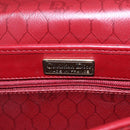 Christian Dior Honeycomb Canvas Shoulder Bag PVC Red Gold Auth BA8404-14