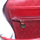 Christian Dior Honeycomb Canvas Shoulder Bag PVC Red Gold Auth BA8404-15