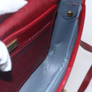 Christian Dior Honeycomb Canvas Shoulder Bag PVC Red Gold Auth BA8404-17