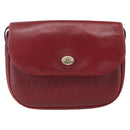 Christian Dior Honeycomb Canvas Shoulder Bag PVC Red Gold Auth BA8404-2