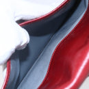 Christian Dior Honeycomb Canvas Shoulder Bag PVC Red Gold Auth BA8404-20