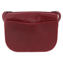 Christian Dior Honeycomb Canvas Shoulder Bag PVC Red Gold Auth BA8404-3