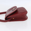 Christian Dior Honeycomb Canvas Shoulder Bag PVC Red Gold Auth BA8404-4