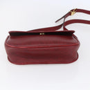 Christian Dior Honeycomb Canvas Shoulder Bag PVC Red Gold Auth BA8404-9