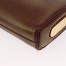 Christian Dior Chain Shoulder Bag Leather Red Gold Auth BA8405-11