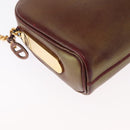 Christian Dior Chain Shoulder Bag Leather Red Gold Auth BA8405-12