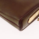 Christian Dior Chain Shoulder Bag Leather Red Gold Auth BA8405-13