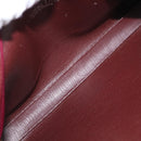 Christian Dior Chain Shoulder Bag Leather Red Gold Auth BA8405-16