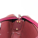 Christian Dior Chain Shoulder Bag Leather Red Gold Auth BA8405-17
