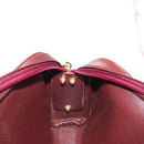 Christian Dior Chain Shoulder Bag Leather Red Gold Auth BA8405-18