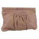 Miu Miu Clutch Bag Leather Pink Gold Auth BA8406-1