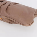 Miu Miu Clutch Bag Leather Pink Gold Auth BA8406-10