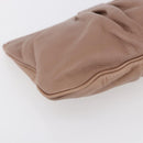 Miu Miu Clutch Bag Leather Pink Gold Auth BA8406-11