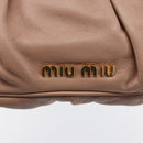 Miu Miu Clutch Bag Leather Pink Gold Auth BA8406-12