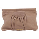 Miu Miu Clutch Bag Leather Pink Gold Auth BA8406-2