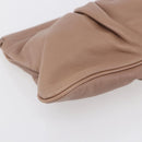 Miu Miu Clutch Bag Leather Pink Gold Auth BA8406-9