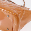 CHANEL Matelasse Chain Hand Bag Enamel Orange Silver CC Auth BA8407-18