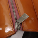 CHANEL Matelasse Chain Hand Bag Enamel Orange Silver CC Auth BA8407-9