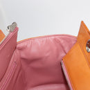 CHANEL Matelasse Chain Hand Bag Enamel Orange Silver CC Auth BA8407-20