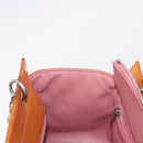 CHANEL Matelasse Chain Hand Bag Enamel Orange Silver CC Auth BA8407-21