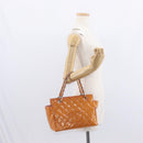 CHANEL Matelasse Chain Hand Bag Enamel Orange Silver CC Auth BA8407-24
