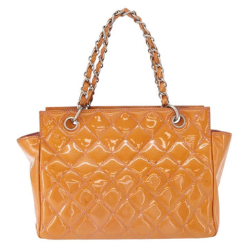 CHANEL Matelasse Chain Hand Bag Enamel Orange Silver CC Auth BA8407 - 0