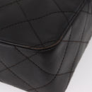 CHANEL Matelasse Shoulder Bag Lamb Skin Dark Brown Gold CC Auth BA8408-10