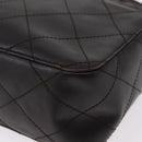 CHANEL Matelasse Shoulder Bag Lamb Skin Dark Brown Gold CC Auth BA8408-11