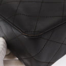 CHANEL Matelasse Shoulder Bag Lamb Skin Dark Brown Gold CC Auth BA8408-13