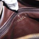 CHANEL Matelasse Shoulder Bag Lamb Skin Dark Brown Gold CC Auth BA8408-15