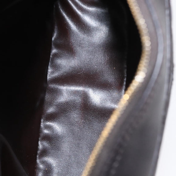 CHANEL Matelasse Shoulder Bag Lamb Skin Dark Brown Gold CC Auth BA8408