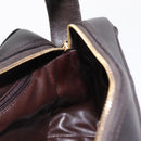 CHANEL Matelasse Shoulder Bag Lamb Skin Dark Brown Gold CC Auth BA8408-17