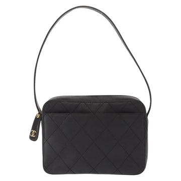 CHANEL Matelasse Shoulder Bag Lamb Skin Dark Brown Gold CC Auth BA8408 - 0