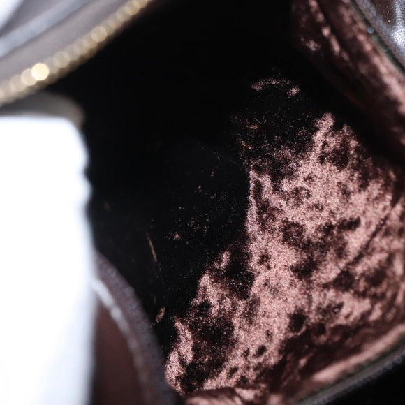 CHANEL Matelasse Shoulder Bag Lamb Skin Dark Brown Gold CC Auth BA8408