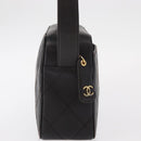 CHANEL Matelasse Shoulder Bag Lamb Skin Dark Brown Gold CC Auth BA8408-5