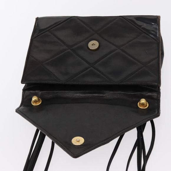 CHANEL Matelasse Shoulder Bag Lamb Skin Brown Gold CC Auth BA8409