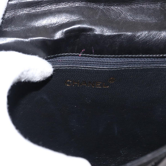 CHANEL Matelasse Shoulder Bag Lamb Skin Brown Gold CC Auth BA8409