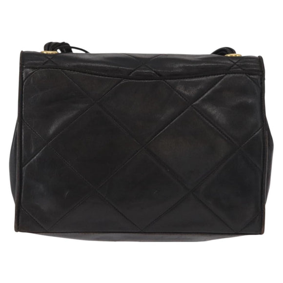 CHANEL Matelasse Shoulder Bag Lamb Skin Brown Gold CC Auth BA8409