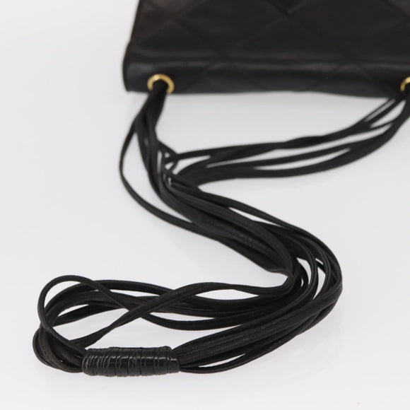 CHANEL Matelasse Shoulder Bag Lamb Skin Brown Gold CC Auth BA8409