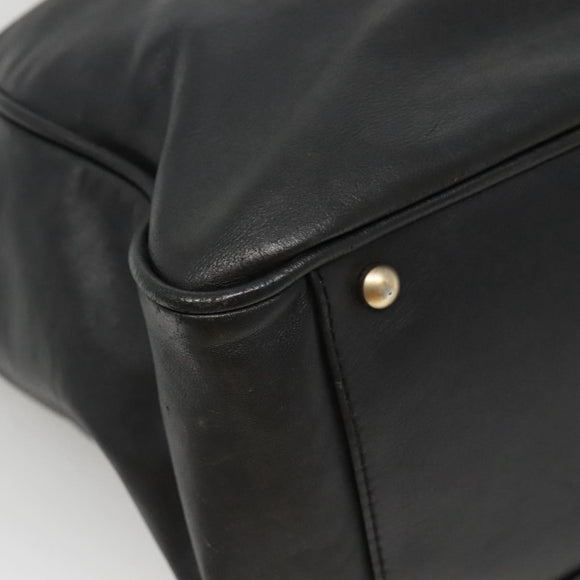 CHANEL Camelia Tote Bag Lamb Skin Black CC Auth BA841